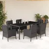 Image de vidaXL 7-delige Tuinset met kussens poly rattan zwart3211852