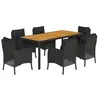 Image de Salon de jardin GENERIQUE rotin 6 personnes 190 x 90 x 75 cm 7 pieces