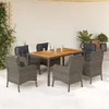 Image de vidaXL 7-delige Tuinset met kussens poly rattan grijs3211875