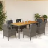 Image de vidaXL 7-delige Tuinset met kussens poly rattan grijs3211876