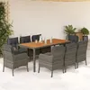 Image de vidaXL 9-delige Tuinset met kussens poly rattan grijs3211877