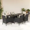 Image de vidaXL 7-delige Tuinset met kussens poly rattan zwart3211878