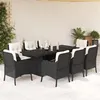 Image de vidaXL Ensemble à Manger de Jardin avec Coussins 9 pcs, Table et Chaises de Patio, Meubles d'Extérieur Terrasse, Moderne, 3211879