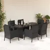 Image de vidaXL 7-delige Tuinset met kussens poly rattan zwart3211880