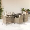 Image de vidaXL 7-delige Tuinset met kussens poly rattan beige3211886