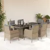 Image de vidaXL 7-delige Tuinset met kussens poly rattan beige3211888