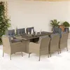 Image de vidaXL 9-delige Tuinset met kussens poly rattan beige3211889