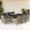 Image de vidaXL Ensemble à Manger de Jardin avec Coussins 9 pcs, Table et Chaises de Patio, Meubles d'Extérieur Terrasse, Moderne, 3211891