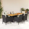 Image de vidaXL 7-delige Tuinset met kussens poly rattan zwart3211894