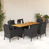 Image de vidaXL 7-delige Tuinset met kussens poly rattan zwart3211896