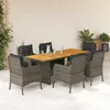 Image de vidaXL 7-delige Tuinset met kussens poly rattan grijs3211898