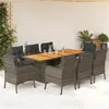 Image de vidaXL 9-delige Tuinset met kussens poly rattan grijs3211899