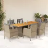Image de vidaXL 7-delige Tuinset met kussens poly rattan beige3211902
