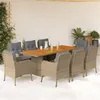 Image de vidaXL 9-delige Tuinset met kussens poly rattan beige3211903