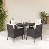 Image de Ensembles canapés, fauteuils et tables de jardin Vidaxl resine tressee noir 5 pieces