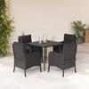 Image de vidaXL Ensemble à Manger de Jardin avec Coussins 5 pcs, Table et Chaises de Patio, Meubles d'Extérieur Terrasse, Moderne, 3211921