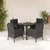 Image de vidaXL Ensemble à Manger de Jardin avec Coussins 5 pcs, Table et Chaises de Patio, Meubles d'Extérieur Terrasse, Moderne, 3211928