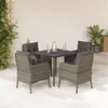 Image de vidaXL 5-delige Tuinset met kussens poly rattan grijs3211949