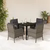 Image de vidaXL 5-delige Tuinset met kussens poly rattan grijs3211956