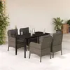Image de Salon de jardin vidaxl rotin 5 pieces gris 140 x 70 x 74 cm