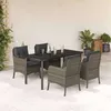 Image de Salon de jardin vidaxl 5 pieces gris rotin 160 x 80 x 74 cm