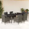 Image de Salon de jardin vidaxl rotin 7 pieces gris 200 x 100 x 74 cm