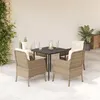 Image de vidaXL 5-delige Tuinset met kussens poly rattan beige3211963