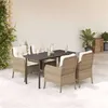 Image de Salon de jardin vidaxl beige 5 pieces rotin 140 x 70 x 74 cm