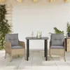 Image de vidaXL 3-delige Tuinset met kussens poly rattan beige3211983