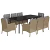 Image de Salon de jardin vidaxl 9 pieces beige rotin 200 x 100 x 74 cm