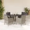Image de vidaXL 5-delige Tuinset met kussens poly rattan lichtgrijs3211991