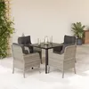 Image de vidaXL 5-delige Tuinset met kussens poly rattan lichtgrijs3211998