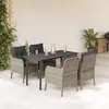 Image de Salon de jardin vidaxl gris 5 pieces rotin 140 x 70 x 74 cm