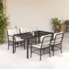 Image de vidaXL Ensemble à Manger de Jardin avec Coussins 5 pcs, Table et Chaises de Patio, Meubles d'Extérieur Terrasse, Moderne, 3212020
