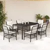Image de vidaXL Ensemble à Manger de Jardin avec Coussins 7 pcs, Table et Chaises de Patio, Meubles d'Extérieur Terrasse, Moderne, 3212021