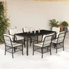 Image de vidaXL Ensemble à Manger de Jardin avec Coussins 7 pcs, Table et Chaises de Patio, Meubles d'Extérieur Terrasse, Moderne, 3212022