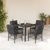 Image de vidaXL 5-delige Tuinset met kussens poly rattan zwart3212025