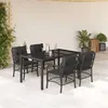 Image de vidaXL Ensemble à Manger de Jardin avec Coussins 5 pcs, Table et Chaises de Patio, Meubles d'Extérieur Terrasse, Moderne, 3212026