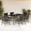 Image de vidaXL Ensemble à Manger de Jardin avec Coussins 7 pcs, Table et Chaises de Patio, Meubles d'Extérieur Terrasse, Moderne, 3212033
