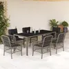 Image de vidaXL Ensemble à Manger de Jardin avec Coussins 7 pcs, Table et Chaises de Patio, Meubles d'Extérieur Terrasse, Moderne, 3212034
