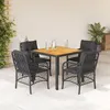 Image de vidaXL Ensemble à Manger de Jardin avec Coussins 5 pcs, Table et Chaises de Patio, Meubles d'Extérieur Terrasse, Moderne, 3212043