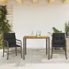 Image de vidaXL 3-delige Bistroset met kussens poly rattan grijs3212048
