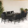 Image de vidaXL Ensemble à Manger de Jardin avec Coussins 9 pcs, Table et Chaise de Terrasse, Meubles de Patio, Mobilier d'Extérieur, 3212057