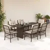 Image de vidaXL Ensemble à Manger de Jardin avec Coussins 7 pcs, Table et Chaise de Terrasse, Meubles de Patio, Mobilier d'Extérieur, 3212058