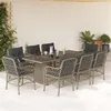 Image de vidaXL 9-delige Tuinset met kussens poly rattan lichtgrijs3212067