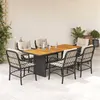 Image de vidaXL 7-delige Tuinset met kussens poly rattan zwart3212070
