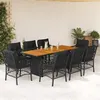 Image de vidaXL 9-delige Tuinset poly rattan zwart3212073