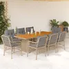 Image de vidaXL 9-delige Tuinset met kussens poly rattan gemengd beige3212079