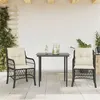 Image de vidaXL Ensemble de Bistro avec Coussins 3 pcs, Table et Chaises de Jardin, Ensemble de Meubles d'Extérieur Balcon, Moderne, 3212082