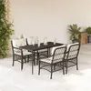 Image de vidaXL Ensemble à Manger de Jardin avec Coussins 5 pcs, Table et Chaises de Patio, Meubles d'Extérieur Terrasse, Moderne, 3212084